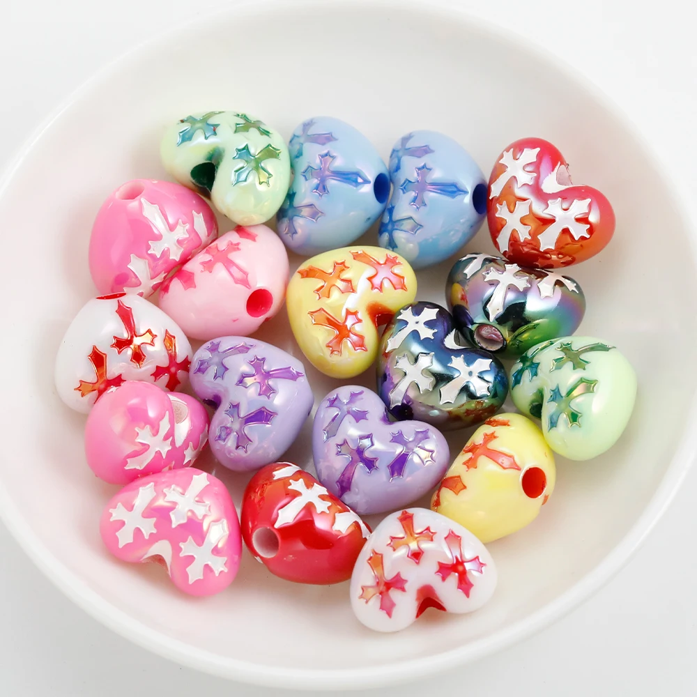 

Cordial Design 200Pcs 15X18mm Cute Hand Painted Heart Beads/DIY Bead Making/Jewelry Accessories & Supplies#20496