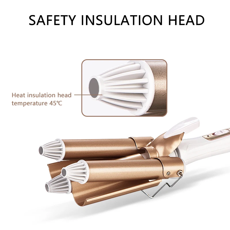 المهنية الشباك الحديد الثلاثي برميل الشعر بكرة الشعر أداة تصفيف الشعر الكهربائية تصفيف الشعر الشباك لجميع أنواع الشعر