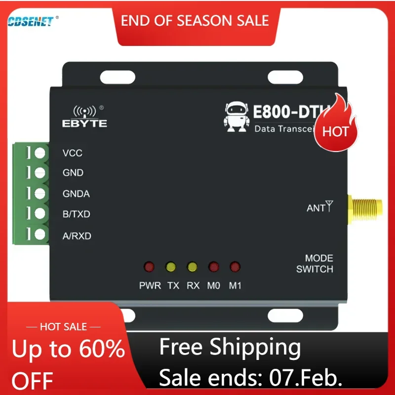 Sx1278 RS485 LoRa Modem Industrial Digital Radio 433MHz 20dBm CDSENET Wireless Transmitter 3km Long Distance LoRa Module