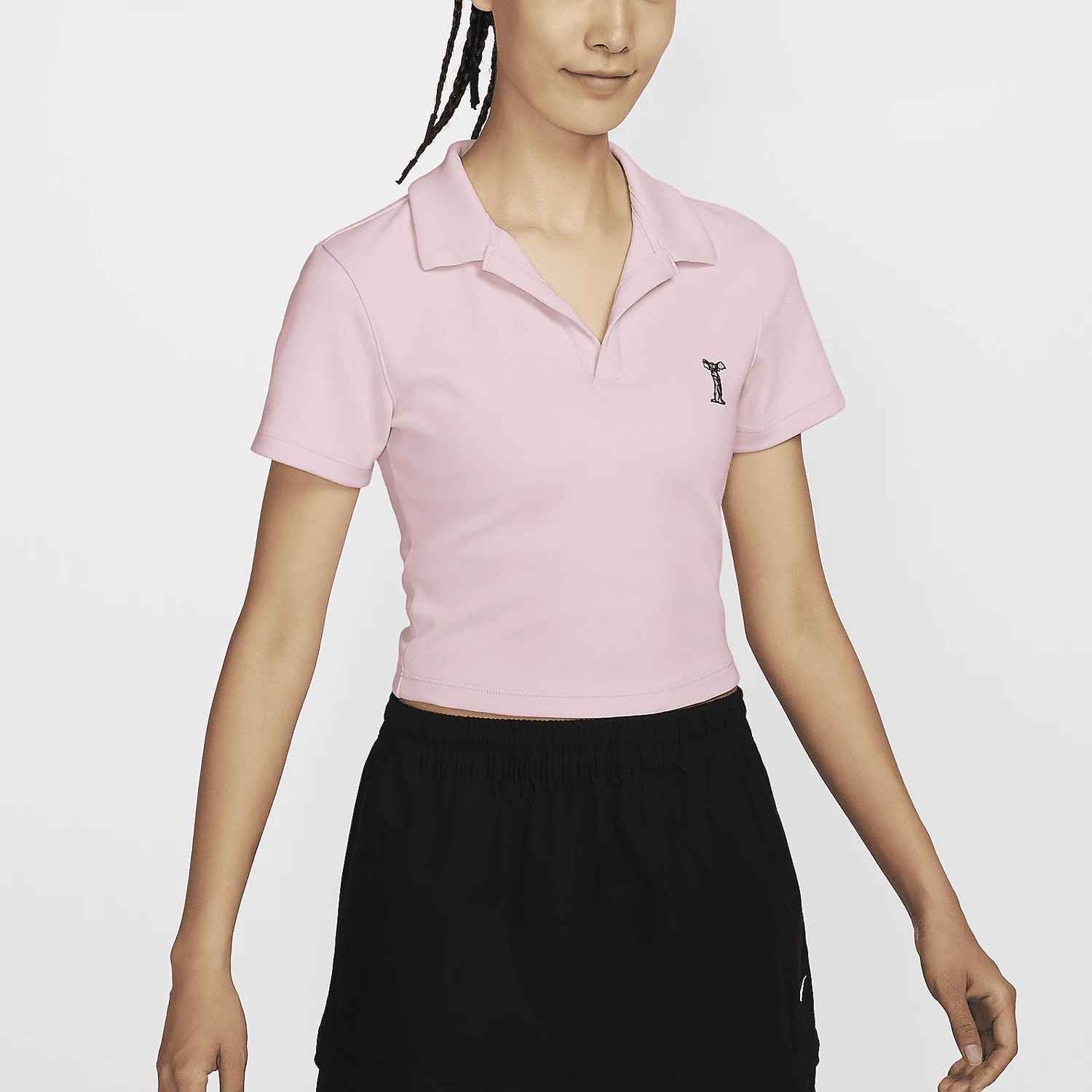 

Официальная осенняя новая женская повседневная вязаная футболка Nike с отложным воротником и вышивкой HJ6852-663