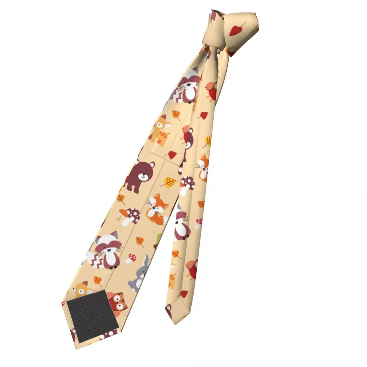 Raccoon Fox Neckties Unisex Polyester 8 cm Cartoon Cute Animal Neck Tie for Men Silk Wide Daily Cravat Wedding Accessories Gift