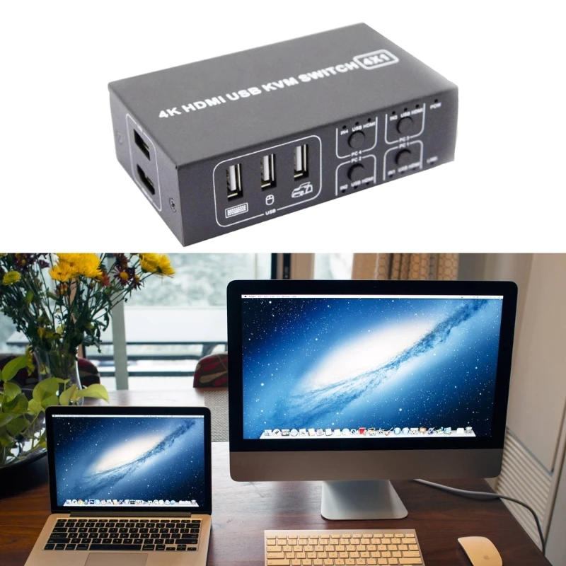 4X1 4 قناة KVM الجلاد HDMIمتوافق مع KVM مفاتيح 4K60hz KVM محول