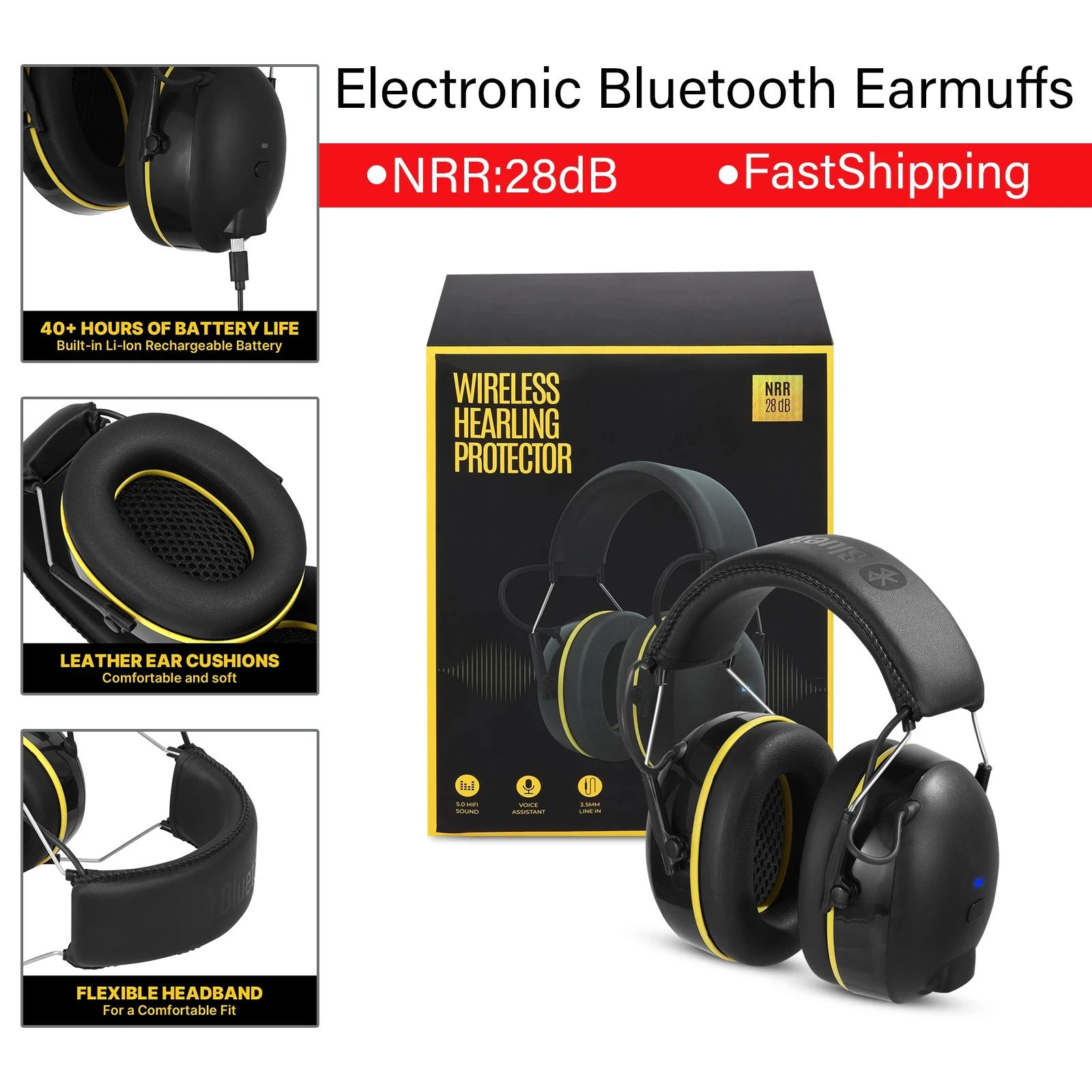 Promosi Headphone Elektronik Bluetooth Penutup Telinga Menembak Perlindungan Telinga untuk Berburu Pengurangan Kebisingan Taktis Profesional