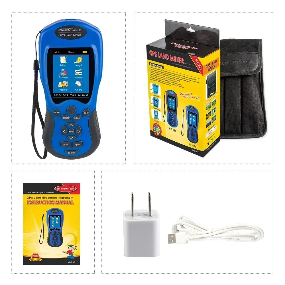 

GPS Land Meter NF-198 GPS Survey Equipment Use For Farm Land Surveying And Mapping Area Measurement Display Measuring Value