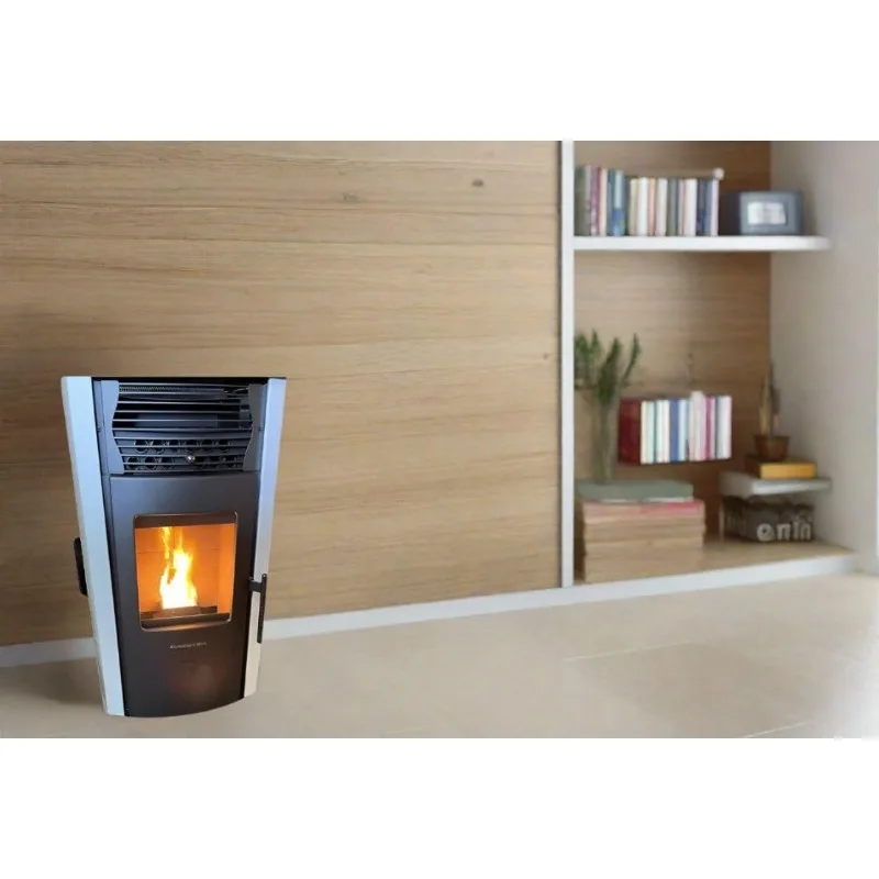 HP50S Small Wood Pellet Stove Compact Heats 2,200 ft² 47 lb Hopper Arctic White