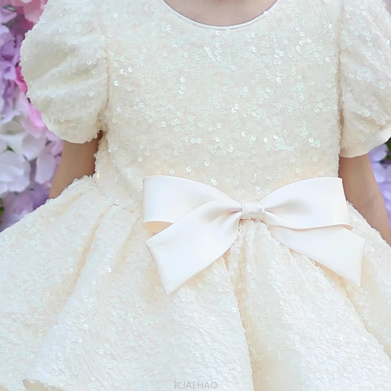 

Fashion Girls Luxury Birthday Princess Dress Sequins Tutu Gown Pageant Piano Recital Party Children Costume Performance Outfit
