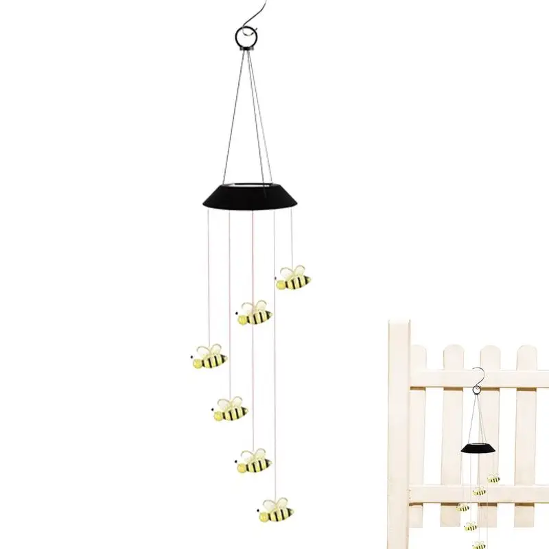 

Bee Garden Lights LED Light Bee Lights Ambient Lighting Patio Lights Waterproof Solar Powered Outside Lights Wind Chimes Garden