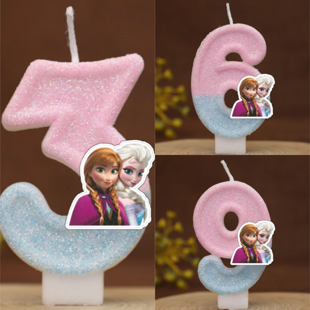 Kawaii Frozen Princess Anime figura número velas pastel cumpleaños nueva Deco niños regalo popular fiesta regalo decoración de pastel de cumpleaños
