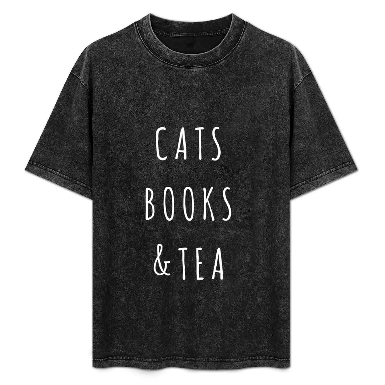 

Cats Books & Tea T-Shirt blue archive boys whites mens t shirts top quality