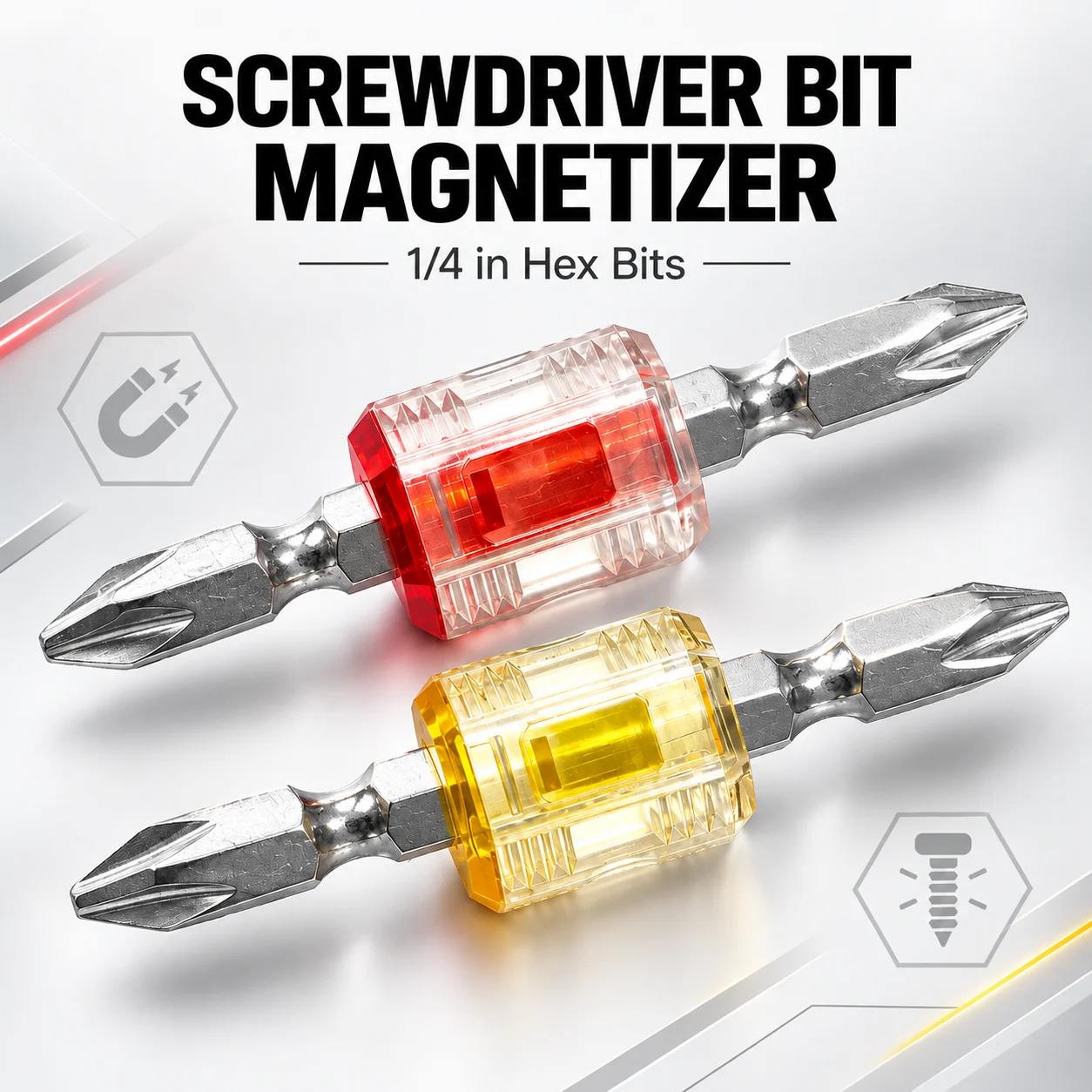 Magnetizer Demagnetizer Tool, 1/4in 6.35mm Screwdriver Bit Magnetic Ring, Strong Magnetizer for Electric Drill Bits