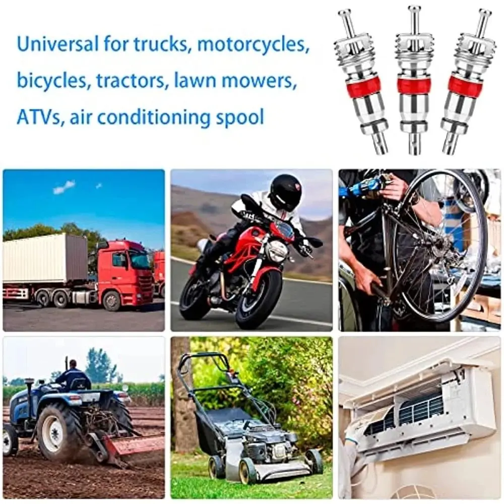 100pcs Copper Tire Valve Core Replacement Tire Repair Tool Tire Exhaust Valve Car Truck Bike Motorcycle Wheel with Zinc Plated