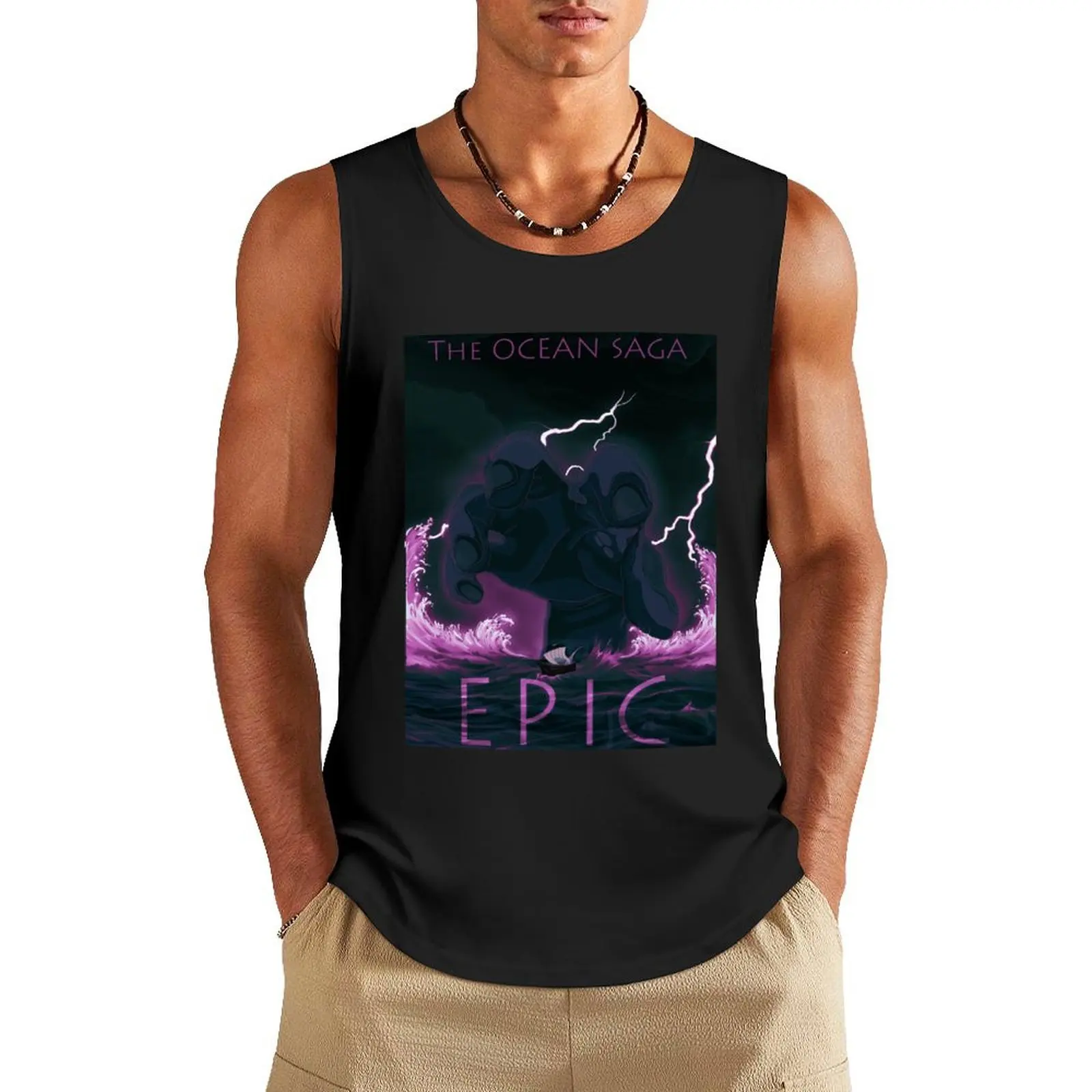 

Ocean Saga (EPIC) movie poster design- in Pink Tank Top Men's summer clothes Sportswear for men