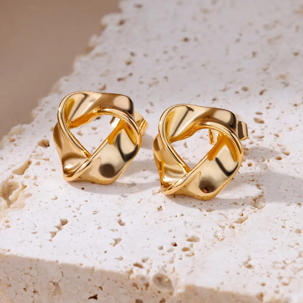 Classic Twisted Stud Earrings For Women Vintage Stainless Steel Earrings 2023 Trending Female Couple Aesthetic Jewelry aretes