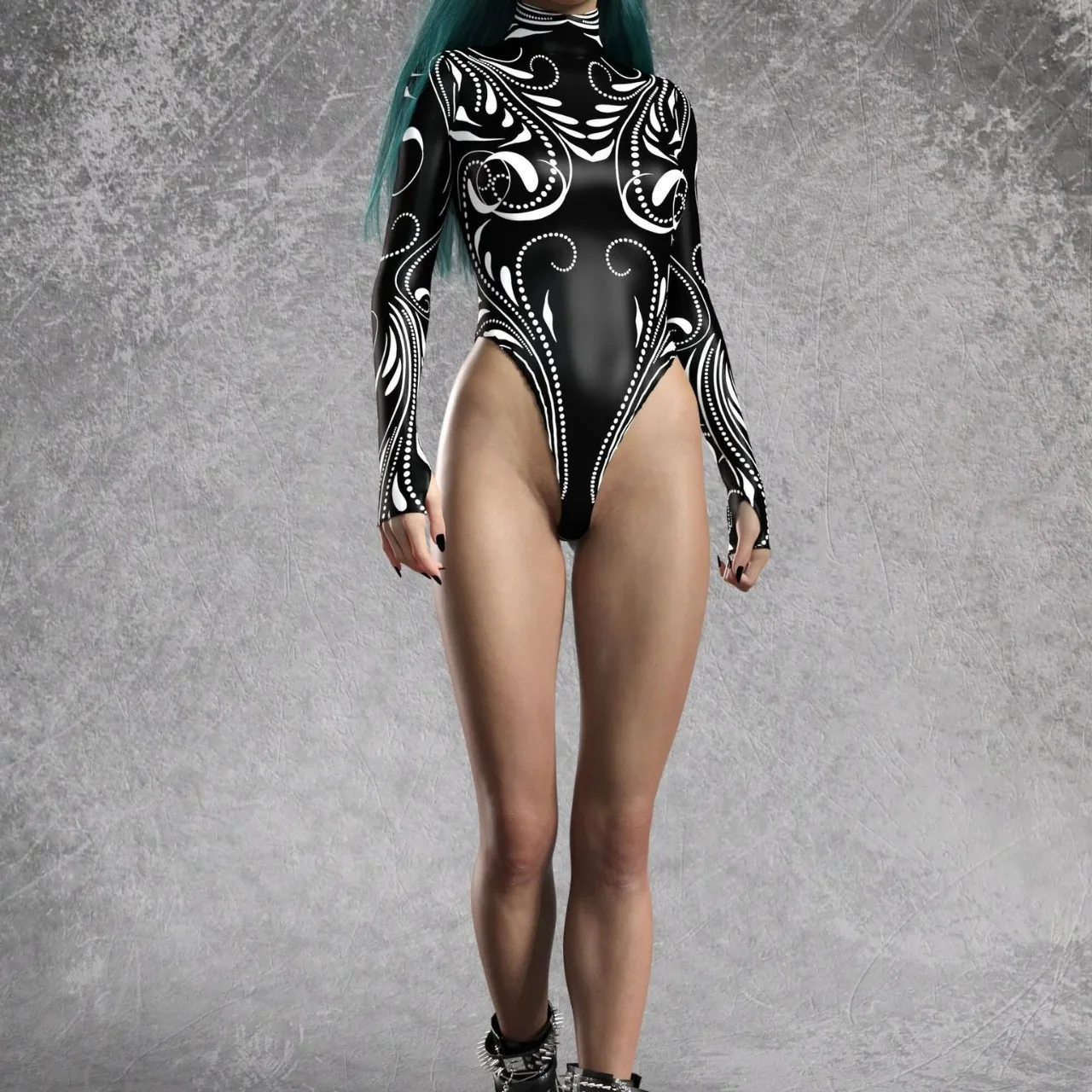 

Women Skeleton Mechanical Bodysuit Swimwear Sexy Line Art Cosplay Halloween Swimsuit Cyberpunk Holiday Zipper Beachwear