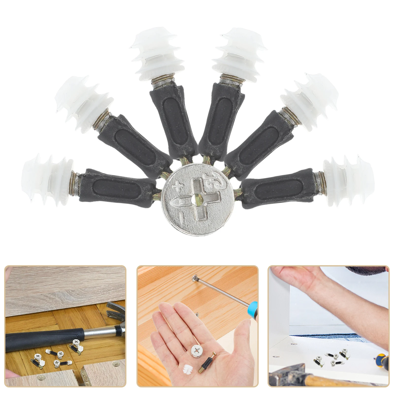 

24 set Fixing Screws Bolt Fitting Dowels Assembly Parts Zinc Alloy Cabinets Nut Wardrobe Locks Metal Connecting Buckle Hardware