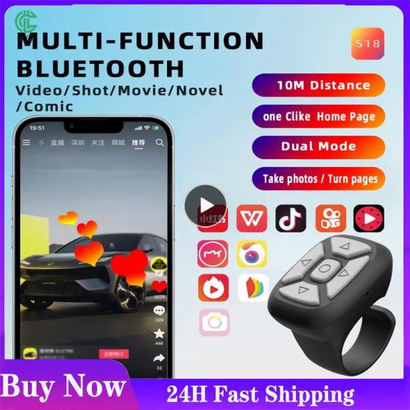 Like Ring Remote Control Page Turner For Tiktok Video Scrolling Controller Photo Selftimer E-book Flipper Phone Remote Control