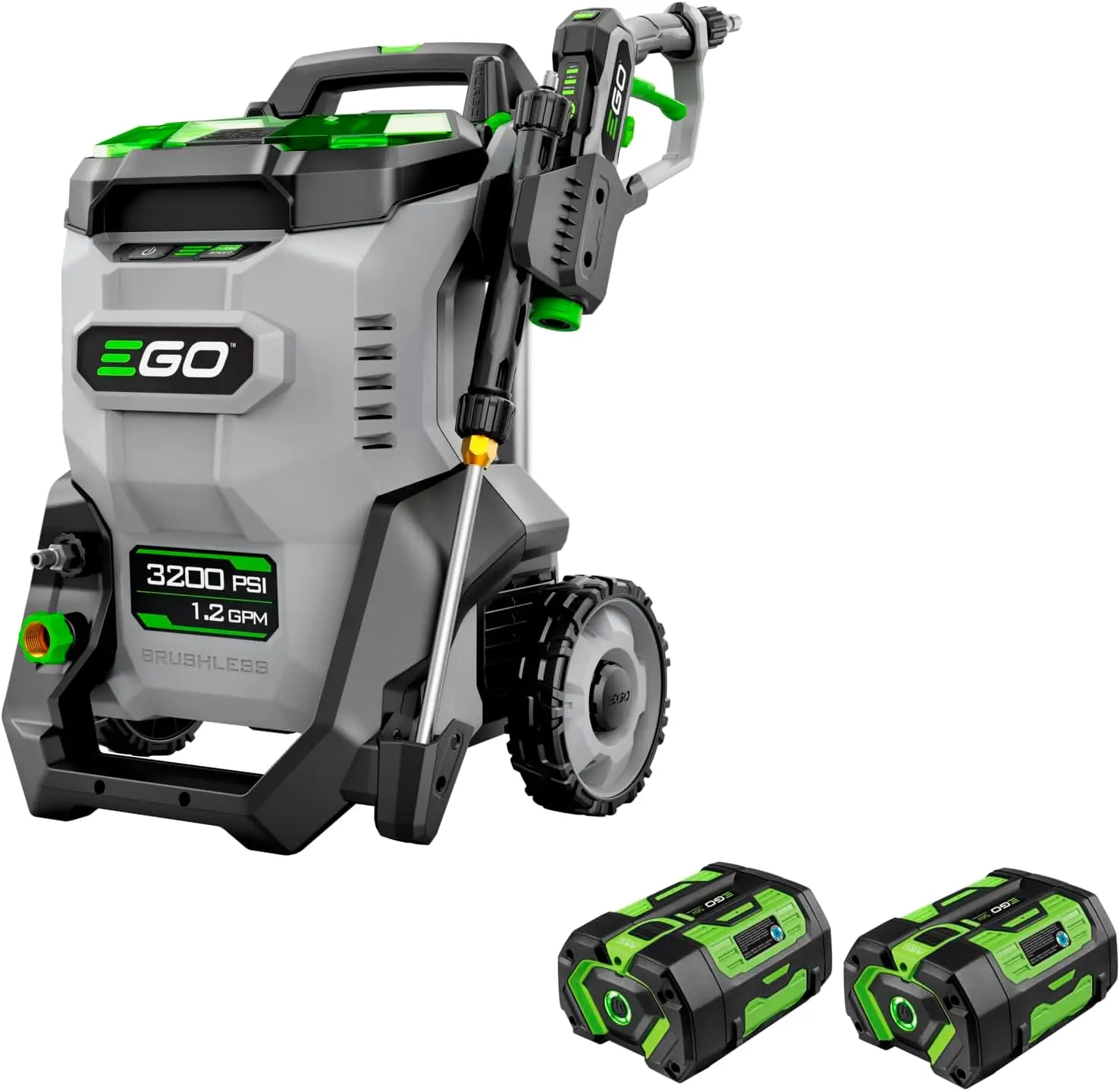 HPW3204-2 3200 PSI 56-Volt Lithium-ion Cordless Pressure Washer with (2) 6.0Ah Batteries and 320W Charger Included