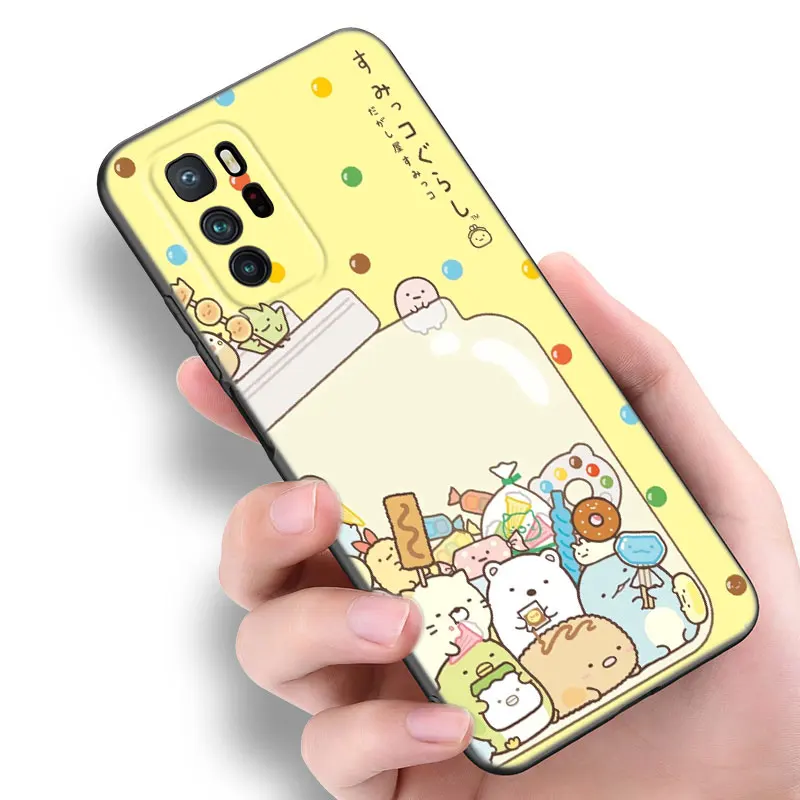 Cartoon Sumikko Gurashi Black Silicone Phone Case For Xiaomi POCO X3 X4 NFC F4 GT F5 F6 M3 M4 M6 X5 X6 Pro 5G M5 C55 C65