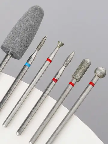 6pcs/set Diamond Sand Nail Files Drill Cuticle Polishing Bit Nail Grinding Head Electric Manicure Set for Removing Acrylic