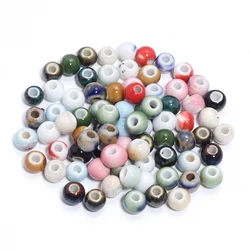 30Pcs 6mm Ceramic Round Beads Colored Large Hole Loose Spacer Beads For DIY Handmade Bracelets Earrings Jewelry Accessories
