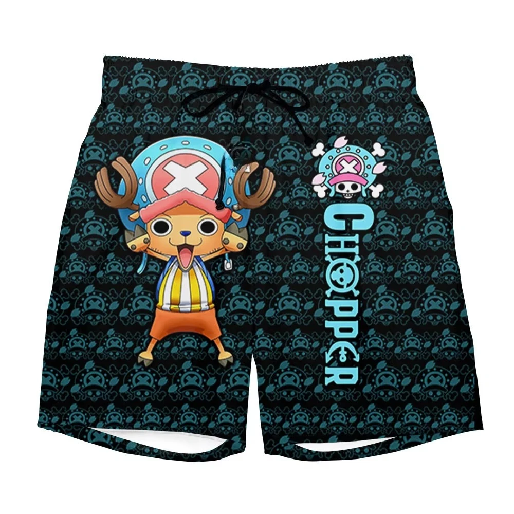 2026 Sommer Neu One Piece Tony Tony Chopper Jolly Roger Print Schnelltrocknende Shorts Herren Anime Lässige Atmungsaktive Strandshorts