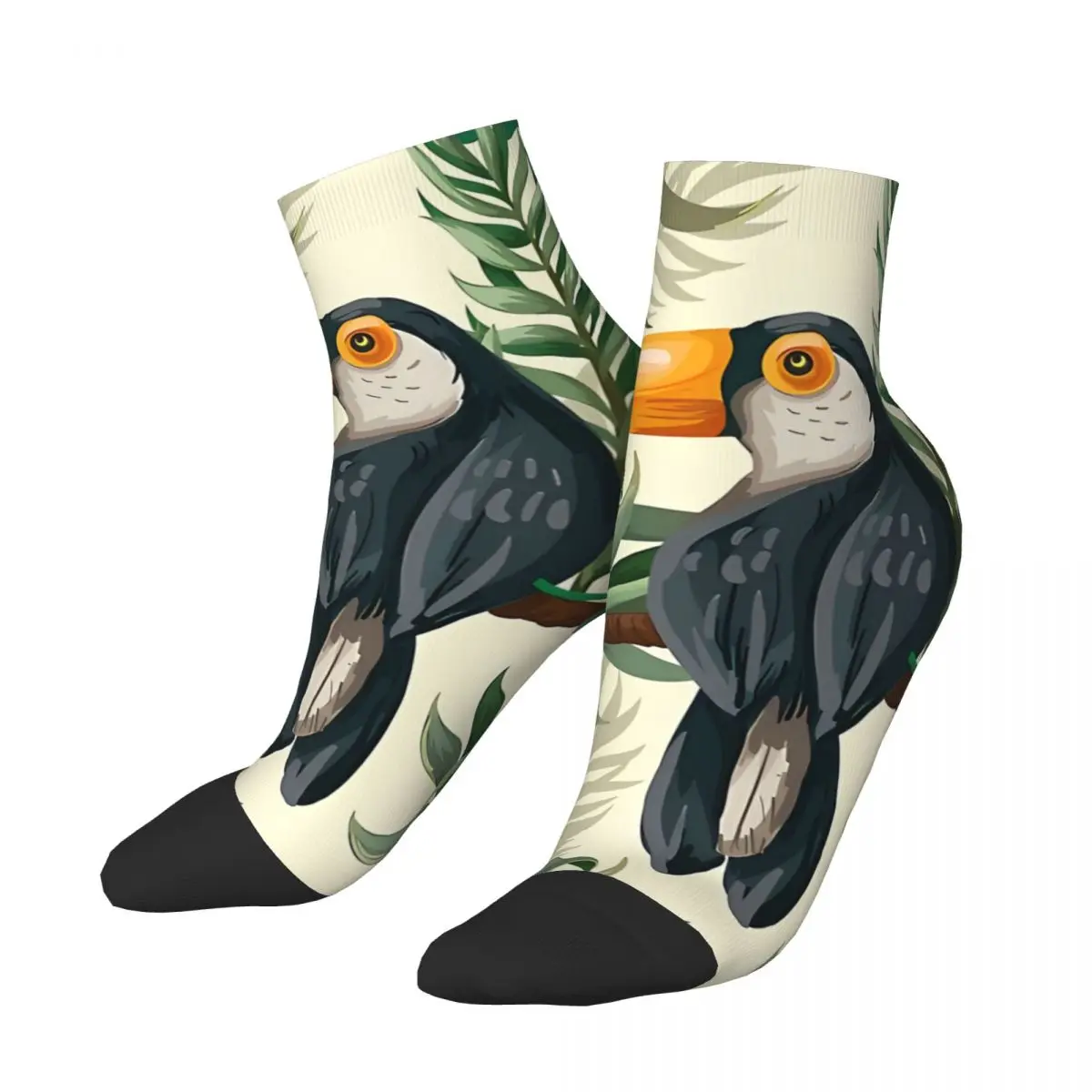 Tropical Jungle Toucan Men's Ankle Socks Birds Animals Unisex Harajuku Seamless Printed Funny Low Sock Gift