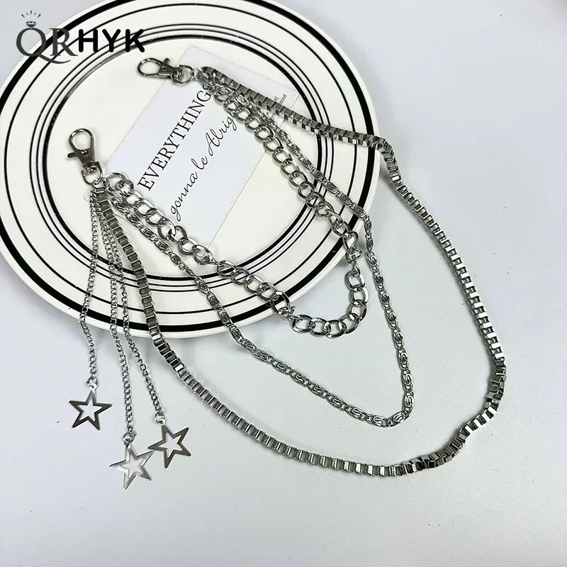 Star Tassel Metal Waist Chain Pants Chain Clothing Pendant Pants Jeans Belt Keychains Chain Jewelry view 4