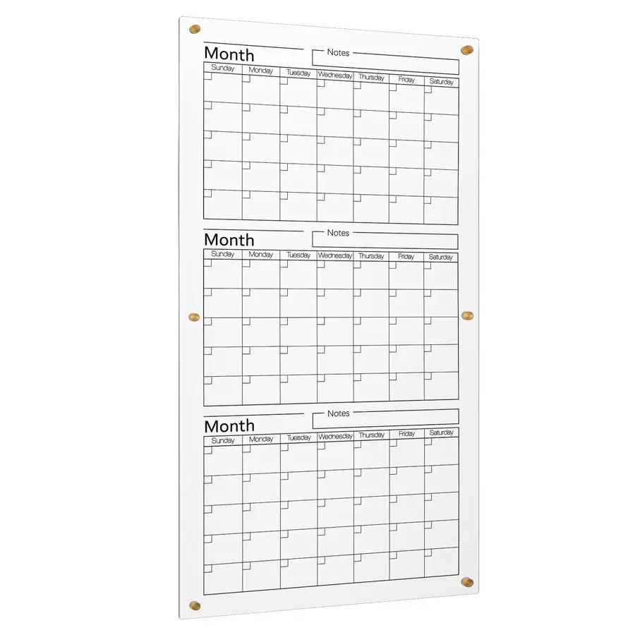 

Whiteboard Calendar 3 Months Dry Erase Wall Calendar Board 36 x 18 Large Reusable Vertical Planner for Home School Office Bedroo