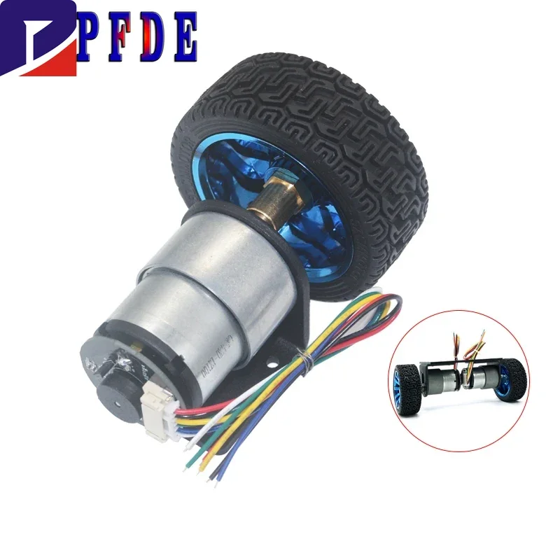 JGB37-520 Encoder Geared Motor Smart Car Motor DC12V Small Engine Tachogenerator 20/37/60/76/110/178/330/530/1000/1580rpm