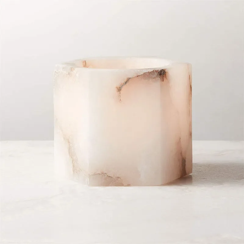 Nordic Marble Candle Holder Retro Scented Candle Stand Creative Home Decor for Living Room Bedroom Dressing Table Atmosphere