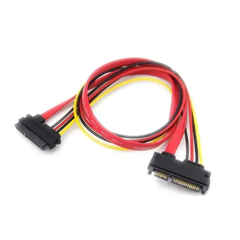 SATA 22 Pin Male To Female Sata Extension Cable SATA 3 III 22 Pin Male to Female 7+15 Pin Data Power Combo Extension Cable