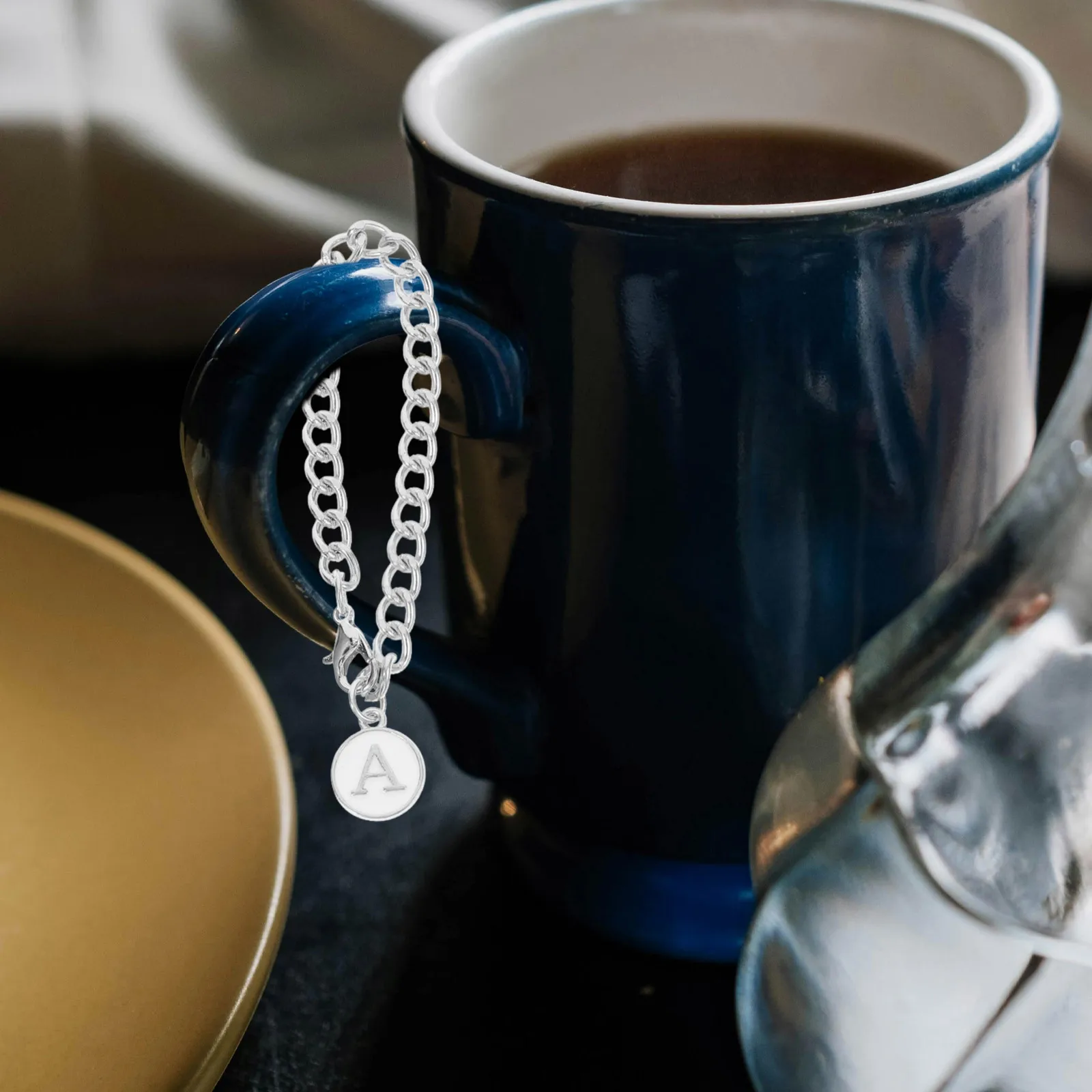 

2pcs Letter Pendant Stainless Steel Gold Silver Chain Tumbler Cup Charms Accessories Water Cup Decor Novelty Charm