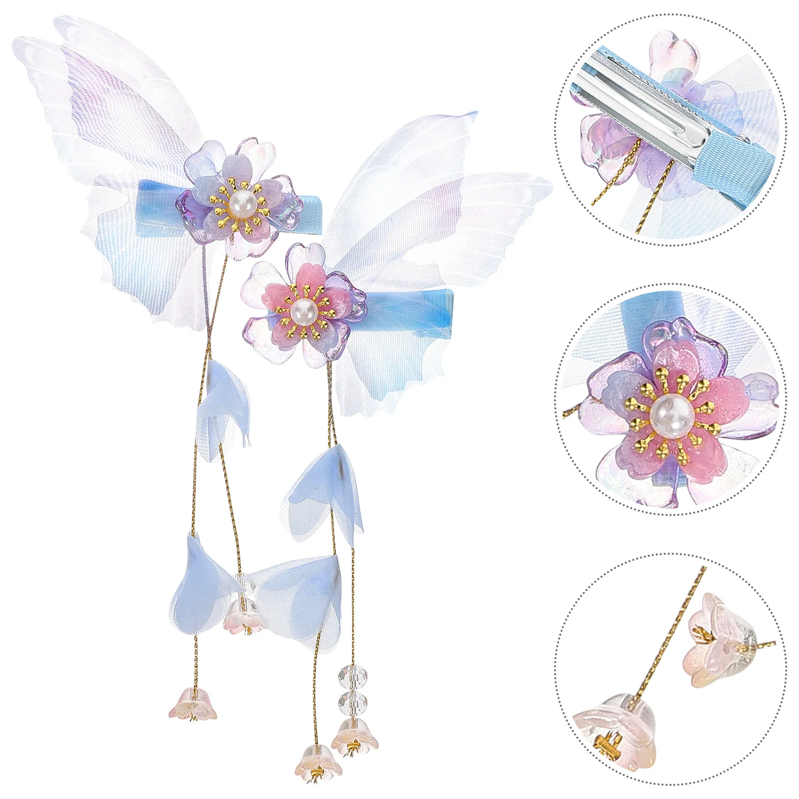 

1Pair Chinese Style Butterfly Hair Clip Long Tassel Hairpins Elegant Hair Accessories for Women Girls Party Ceremony Prom Daily