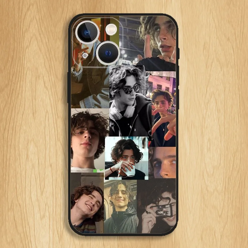 Timothee Chalamet Actor Phone Case For iPhone15,14,13,12,11,Pro,Max,Plus,Mini,X,XS,XR,8,7,6,S,Plus,SE Soft Black Case