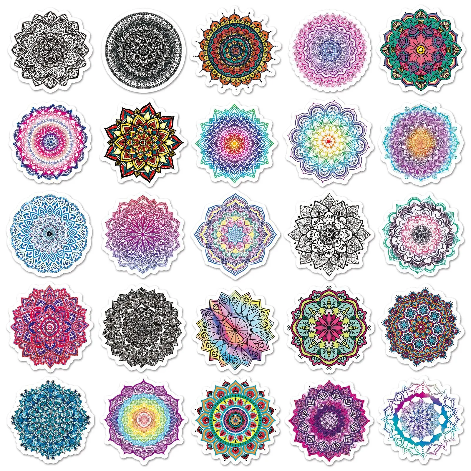 50pcs Mandala Series Graffiti Stickers Suitable for Helmet Desktop Wall Decoration DIY Sticker Pack Wholesale