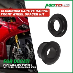 For Ducati Panigale 899 999 959 V2 1199 1299 V4 V4R V4S Aluminium Captive Racing Front Wheel Spacer Kit Motorcycle Accessories