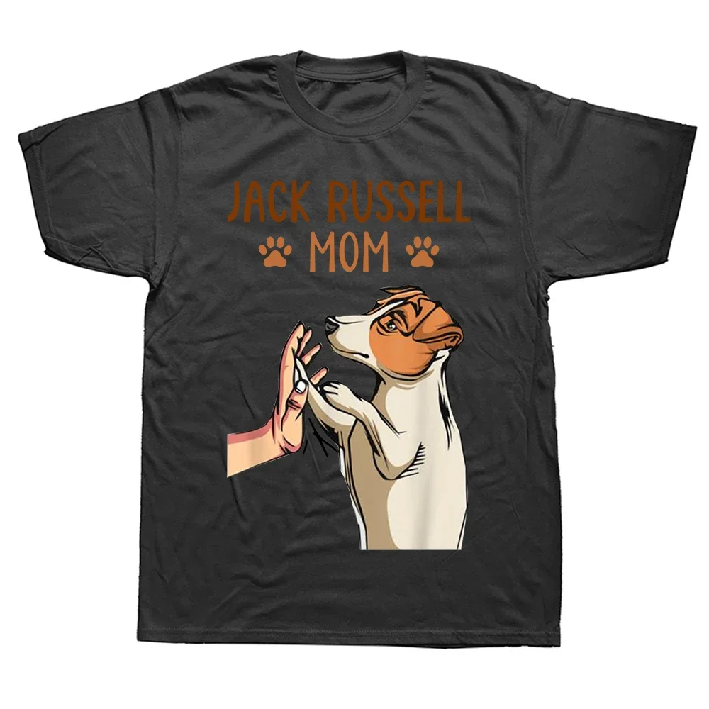 Unisex Short-sleeve Fashion Casual Streetwear Graphic T Shirts Jack Russell Terrier Mom Cute Dog Mama Funny Men Print T-Shirt