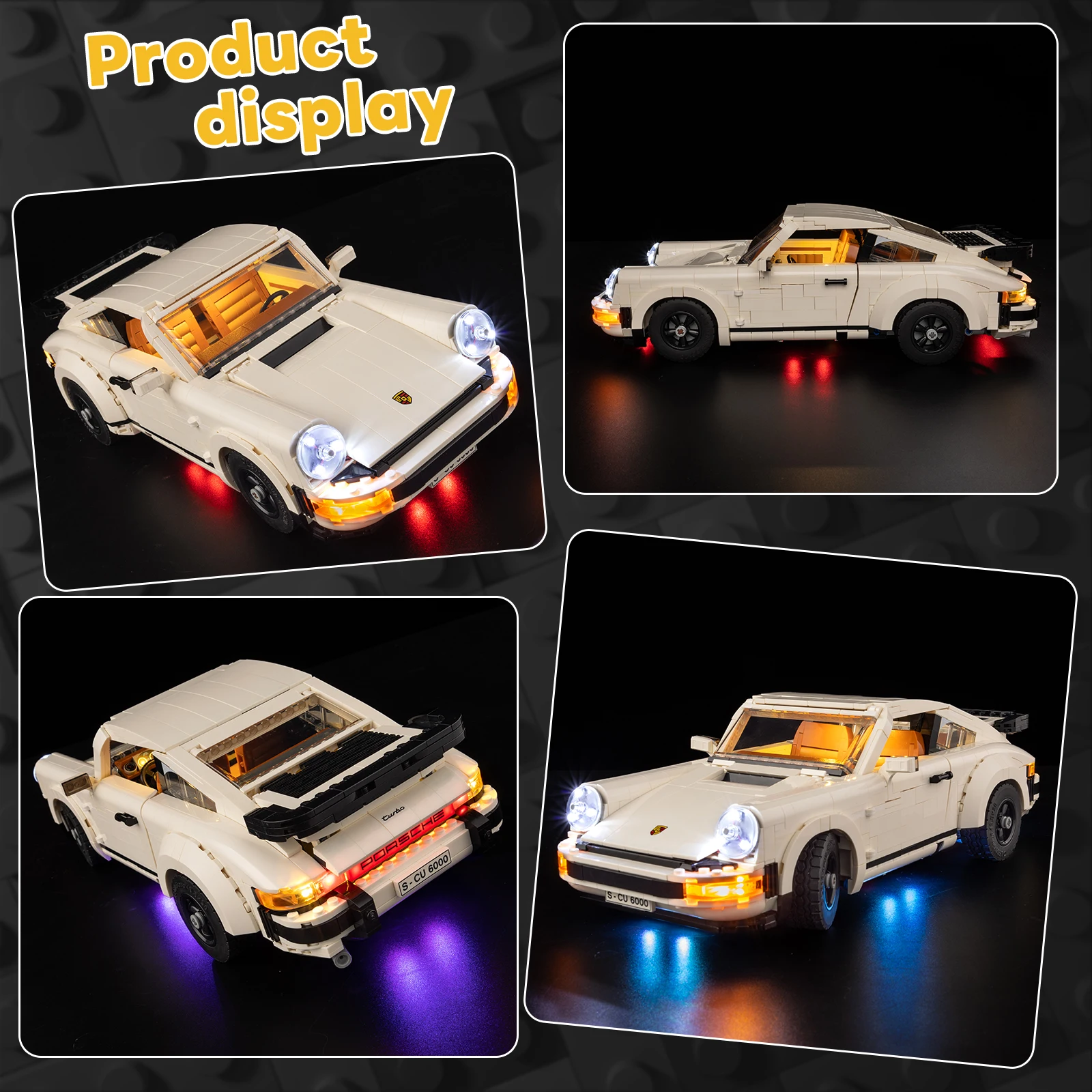 Kyglaring LED-lichtset geschikt voor Lego Porsche 911 10295 bouwsteen decoratieve lamp exclusief model