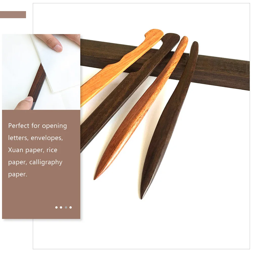 قاطع الورق الخشبي على الطراز الصيني فتاحة مغلف للحروف والخط الفني كرافت مكتب المدرسة لتقوم بها بنفسك المحمولة #6