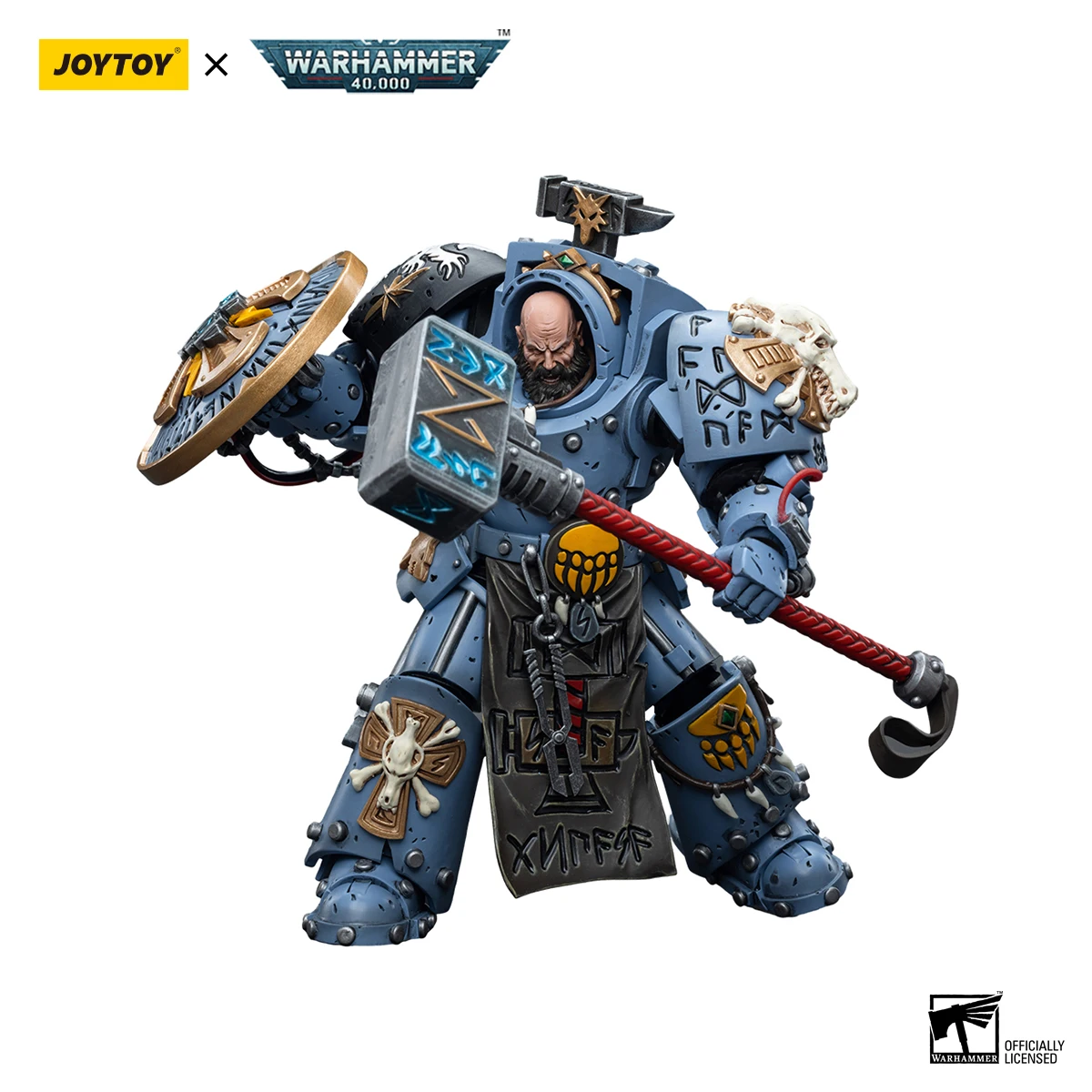 JOYTOY Warhammer 40K 1/18 Actie Figuur Space Wolves Arjac Rockfist Anime figuren Speelgoedmodel