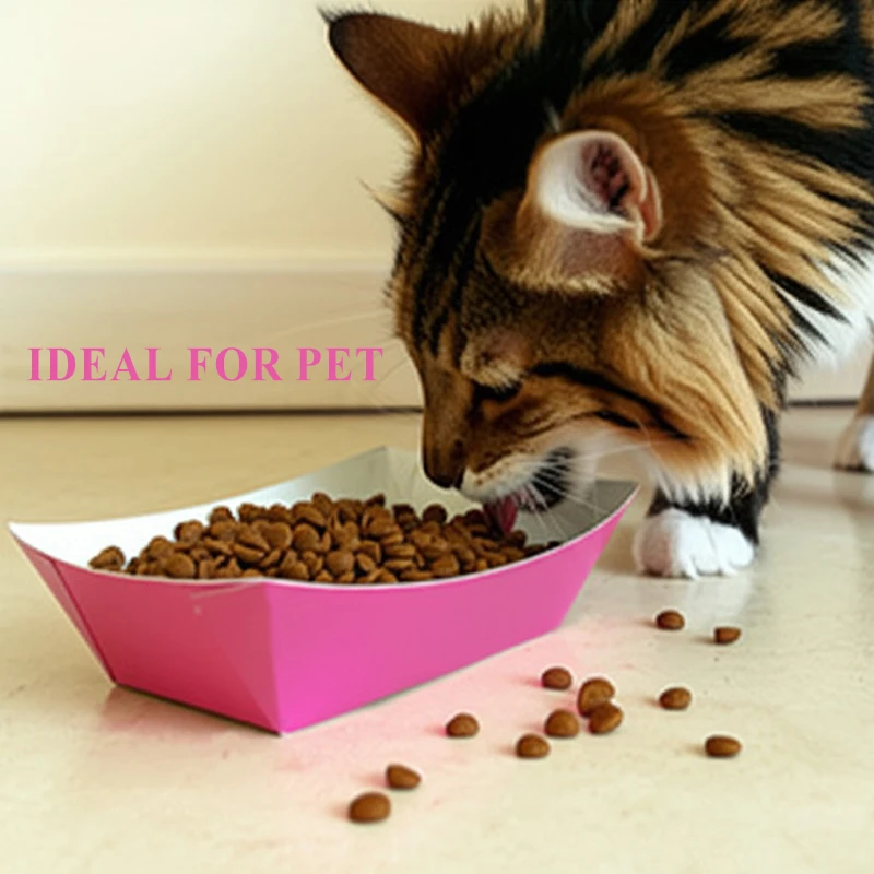 Vassoi per barche da portata rosa per uso alimentare per bambini, alimentazione di animali domestici e catering per feste, vassoio per salsa portatile per campeggio e festival