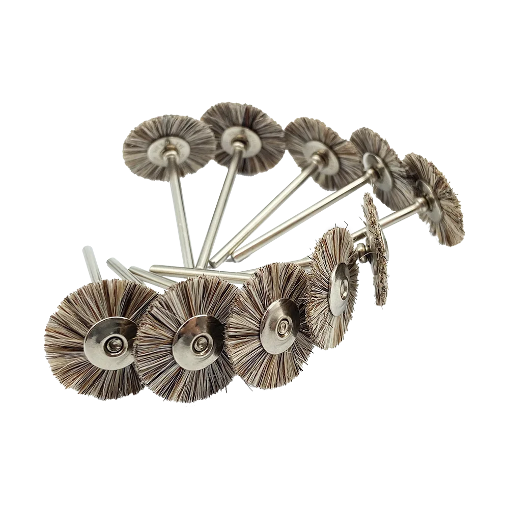 

TOMENTY, 10 шт./пакет, 2,35 мм, щетка для полировки с хвостовиком HP, колесо для стоматологической лаборатории, лаборатория, смесь белого козьего и конского волоса, вращающиеся инструменты