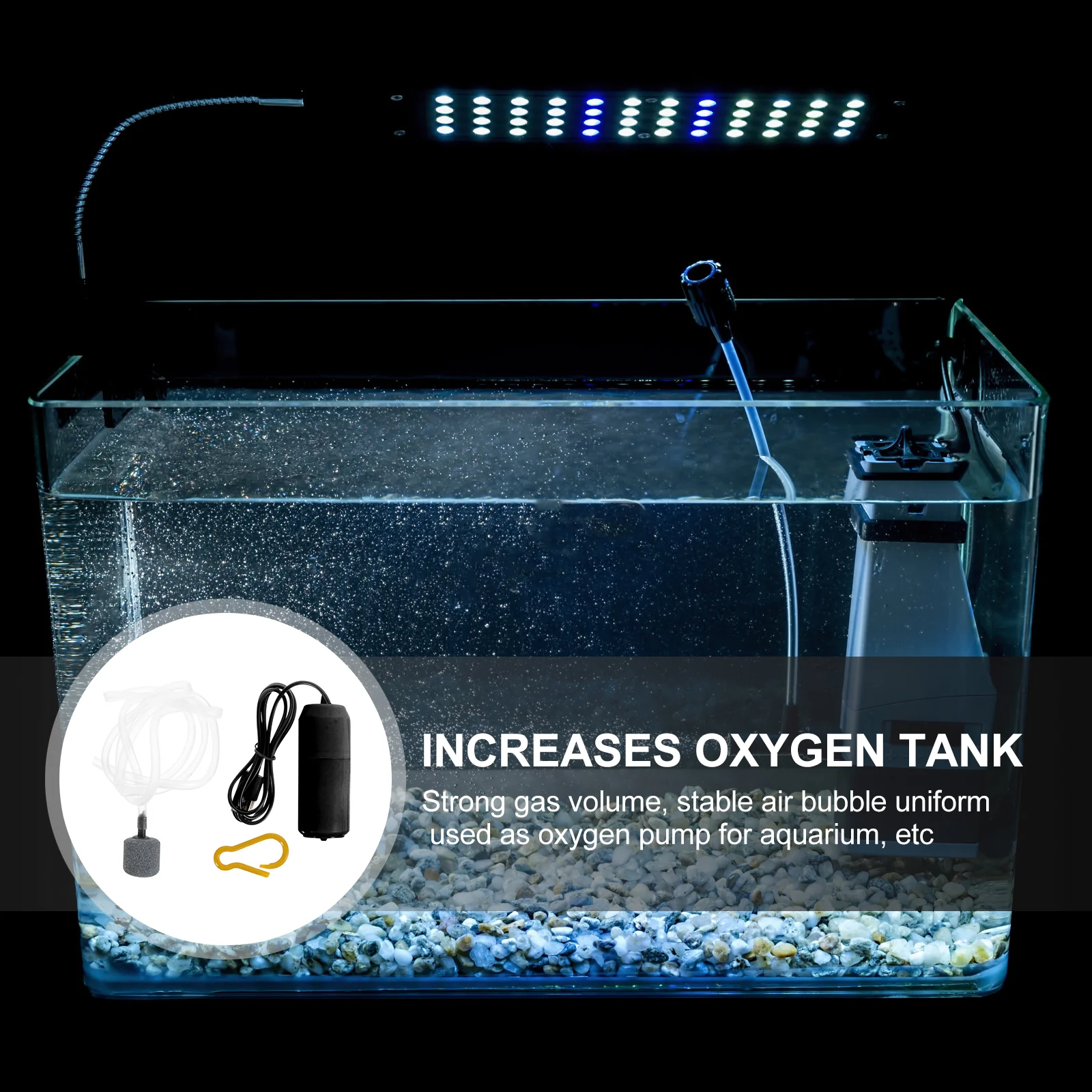 Oxygen Pump Long-lasting USB Aquarium Water Diving High-class Aerator Small Air with Tube Stone Fish Tank