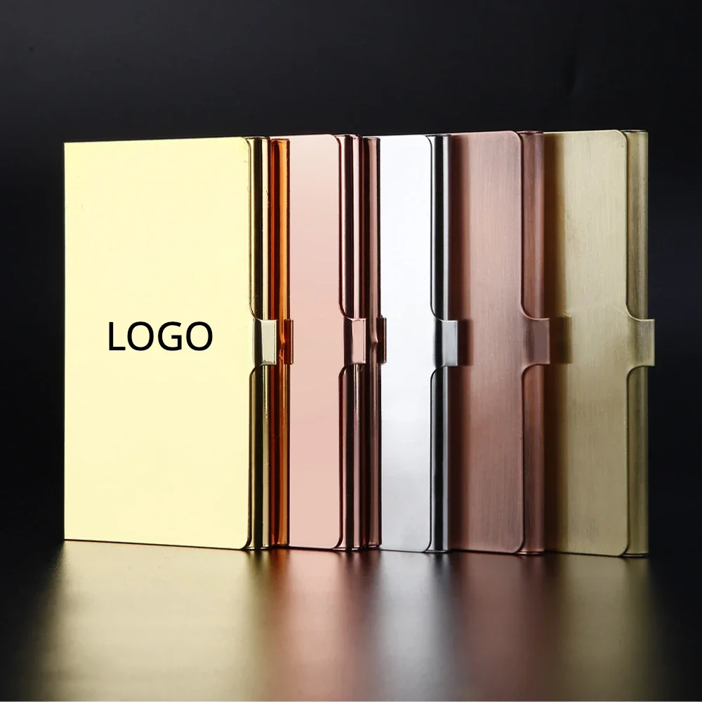 Customized LOGO Metal Cardcase for Men and Women Laser Engraved Stainless Steel Business Card Box Bag Holder Personalized Gift