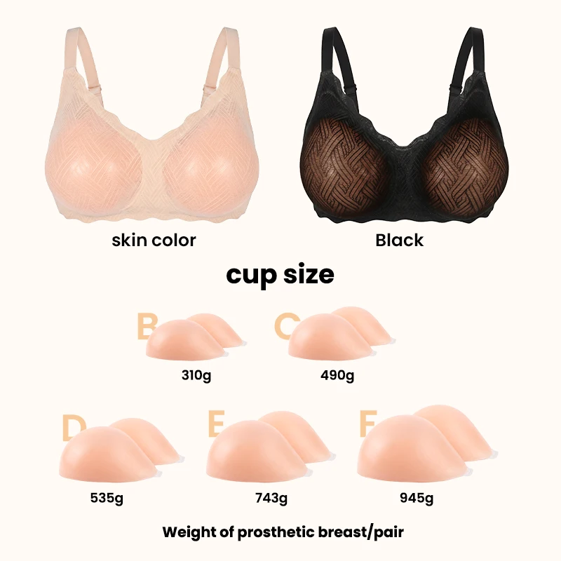 New Silicone Breast Form Bra Flat Chest Plumper A/B/C/D/E/FCup Detachable 2-in-1 Drag Queen Cosplay Chest Shape Unisex Fake Boob