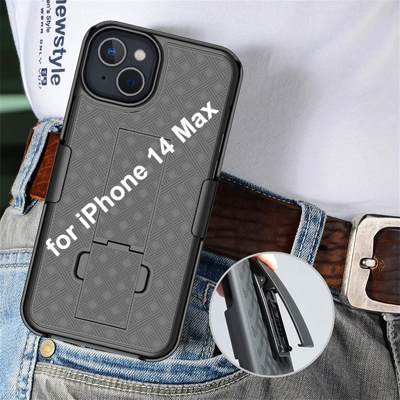 Sport Case Waist Belt Clip Holster Kickstand Holder for iPhone 17 Air 16 15 Plus 12 mini 13 14 16 Pro Max Belt Clip Back Cover