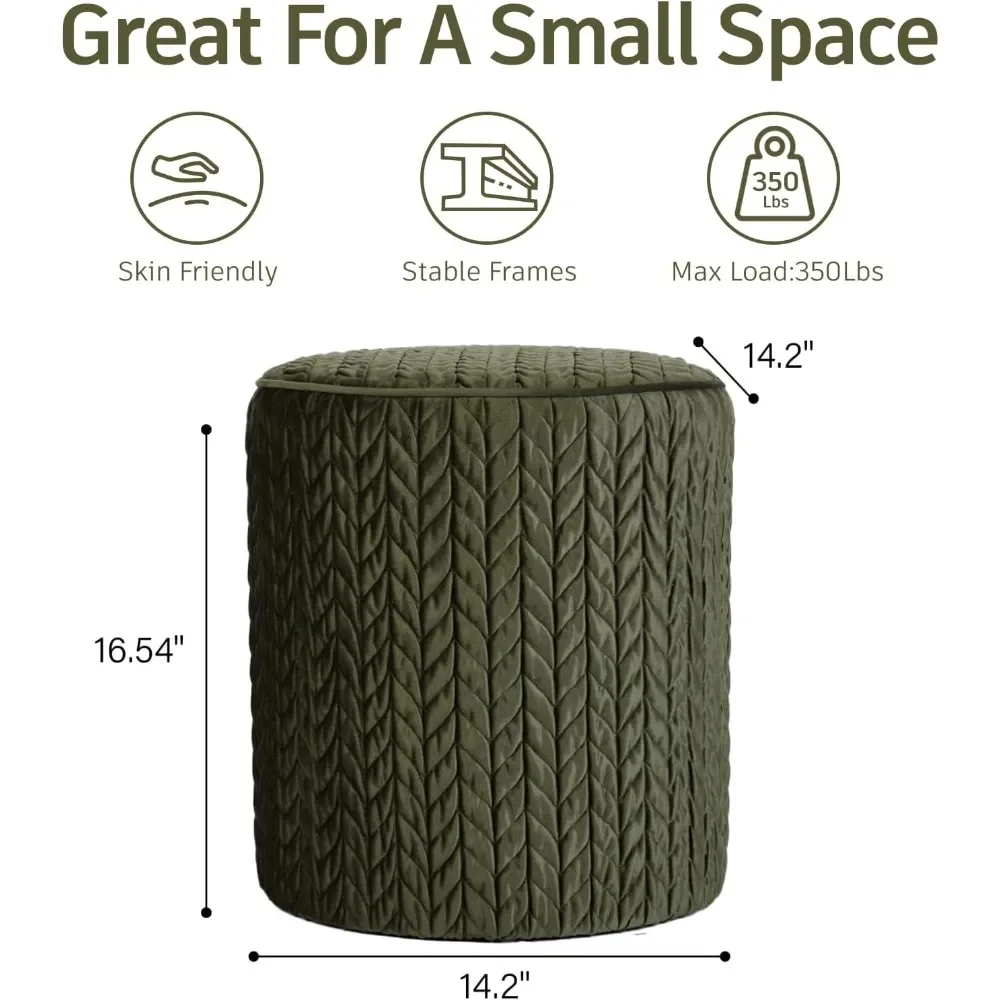 الحديثة المخملية العثمانية جولة مضفر معنقدة القدم البراز منجد الغرور البراز لغرفة النوم غرفة المعيشة ماكياج ديكور