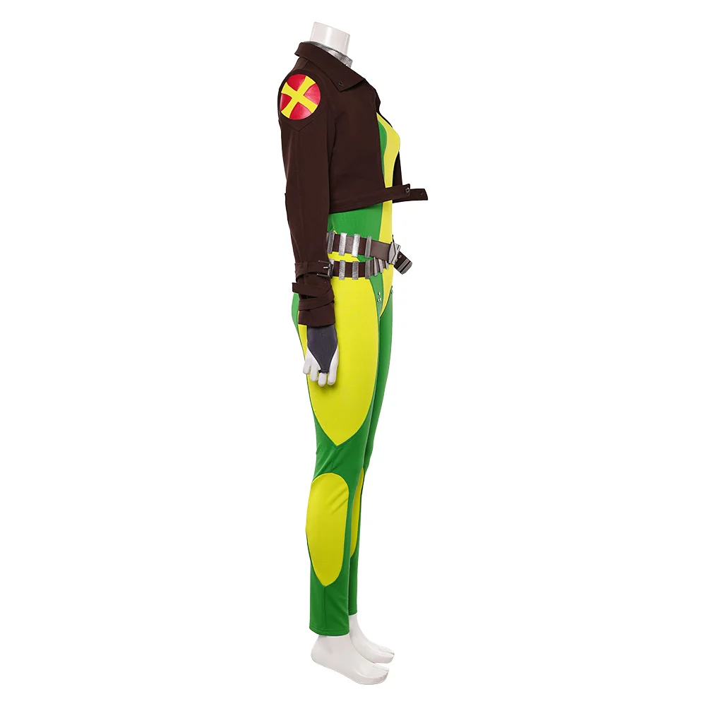 Fantasia Rogue Cosplay Costume Jumpsuit Jacket Movie X-97 Roleplay Coat Belt Women Adult Uniform Carnival Outfits Halloween Suit view 6