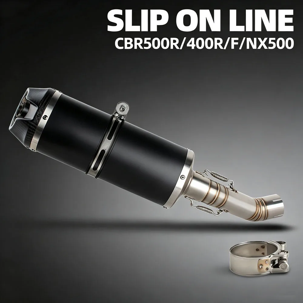 Slip on For Honda CBR500R CB500F CB500X NX500 CBR400R CB400F CB400X NX400 2016-24 Motorcycle Exhaust Kit Muffler With DB Killer