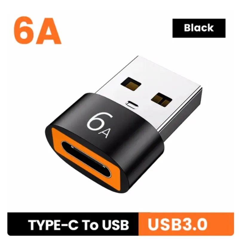 6A USB To Type C OTG Adapter 120W USB-C Male To Type-c Female Charger Converter for Macbook Samsung Data Transfer